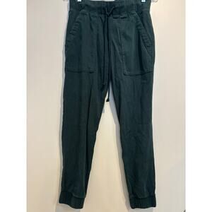 Bella Dahl Dark Green Wide Leg Jogger Pants